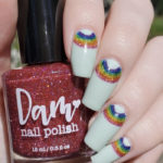 Rainbow Nails - rainbows on white