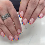 Rainbow Nails - rainbow french tips