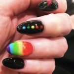 Rainbow Nails - rainbow dots