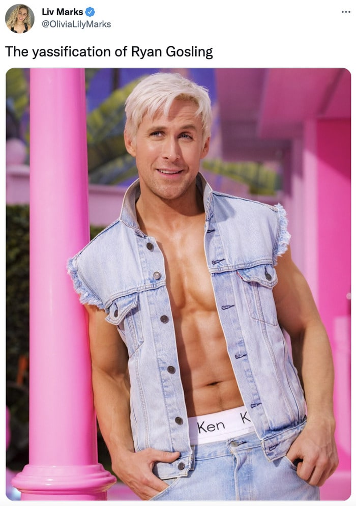 Ryan Gosling Ken Twitter Reactions - yassification
