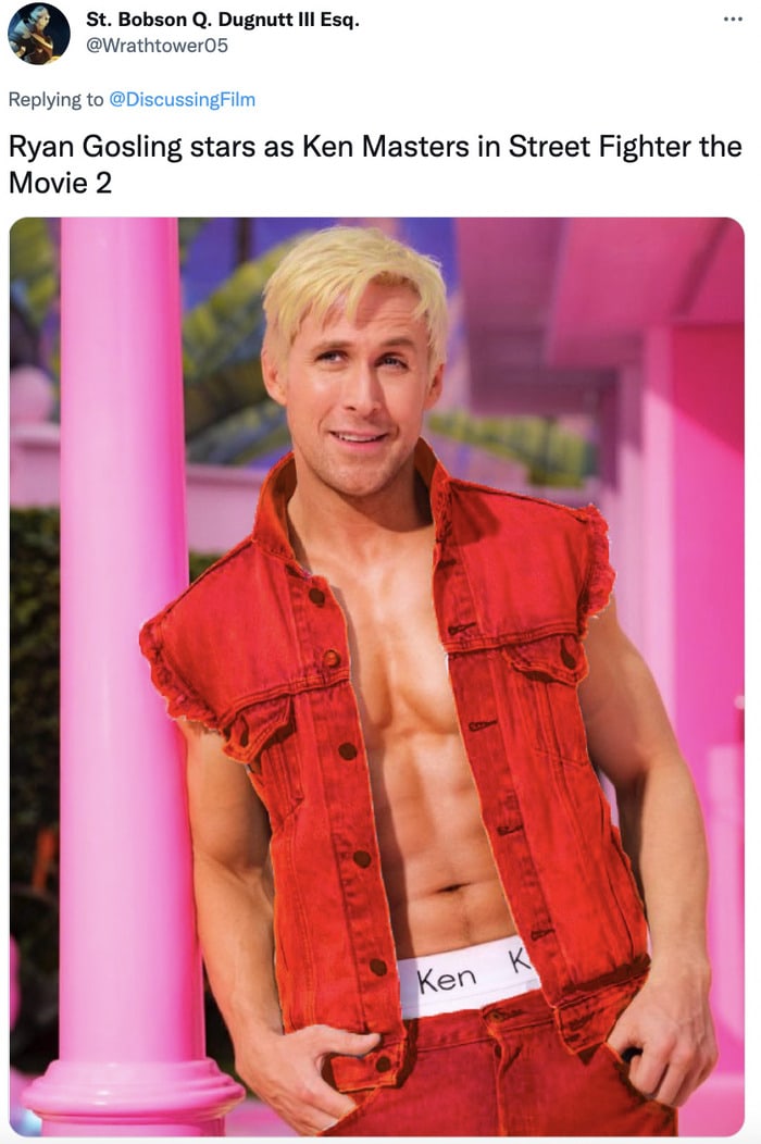 Ryan Gosling Ken Twitter Reactions - street fighter