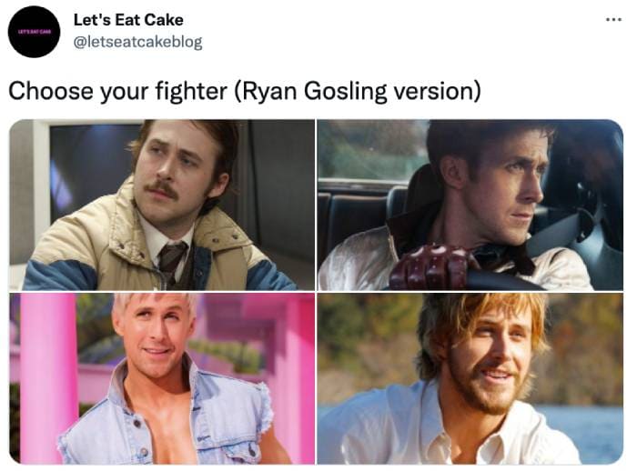 Twitter Reacts to Ryan Gosling's Ken In the Barbie Movie - Let's Eat Cake