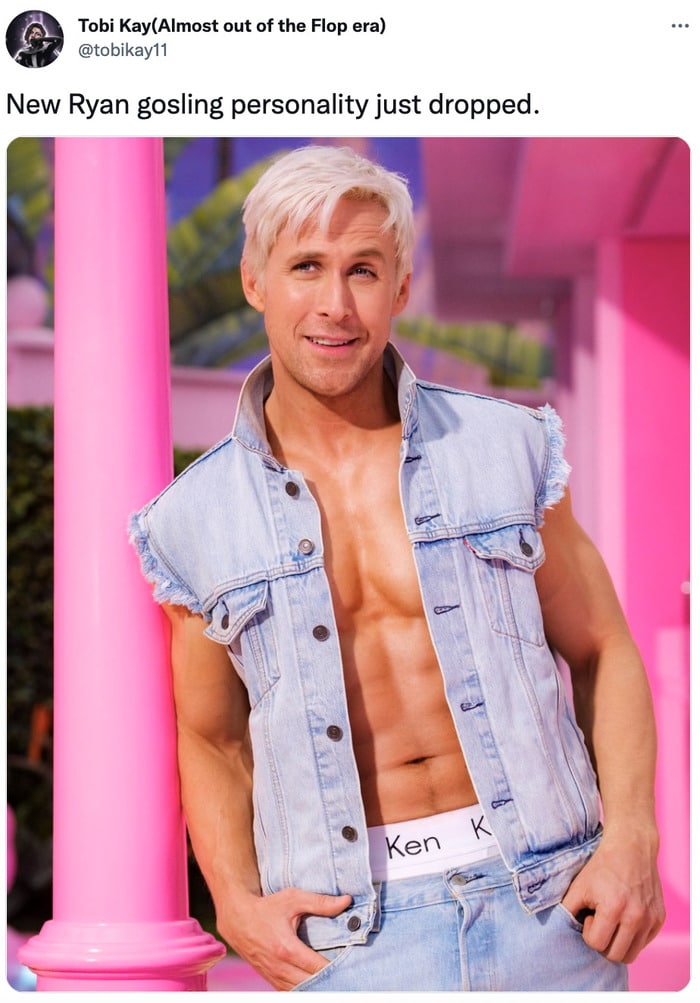 Ryan Gosling Ken Twitter Reactions - new personality
