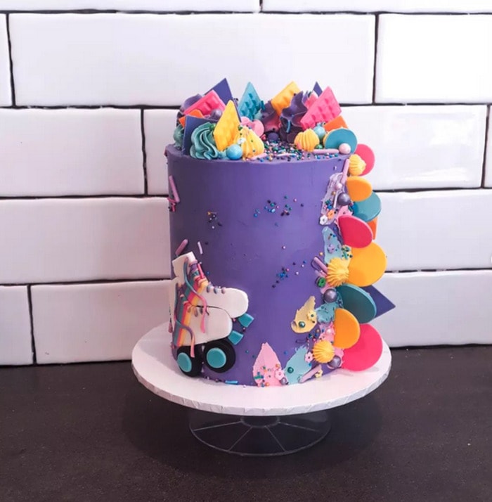 90s Cake Ideas - roller skate party