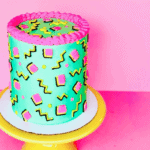 90s Cake Ideas - colorful scribbles