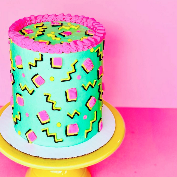 90s Cake Ideas - colorful scribbles