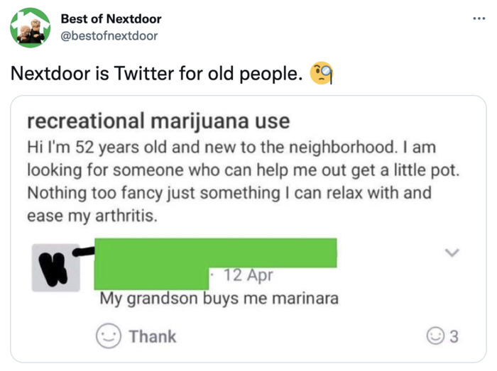 Best of Nextdoor - recreational marijuana use