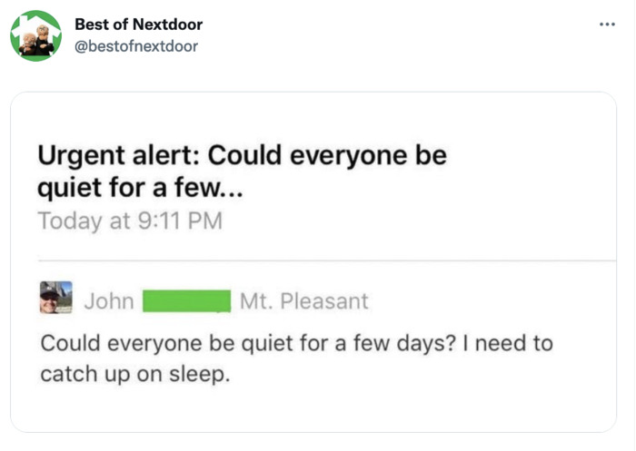 Best of Nextdoor - quiet