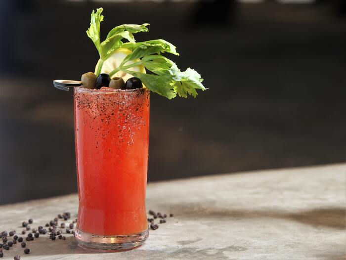 Bloody Mary - cocktail with garnishes