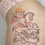 Cool Tattoos - cat riding a horse