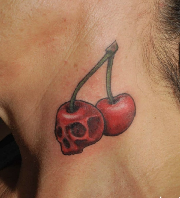 Cool Tattoos - skull cherry