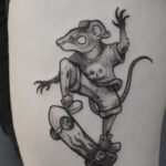 Cool Tattoos - skateboarding rat