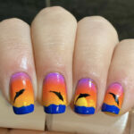 Ocean Nails - dolphin sunset