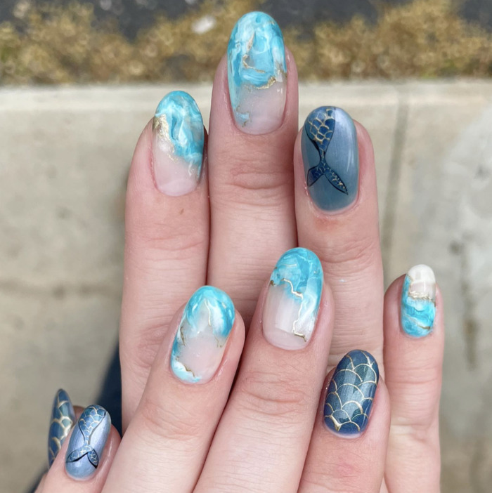 Ocean Nails - mixed patterns
