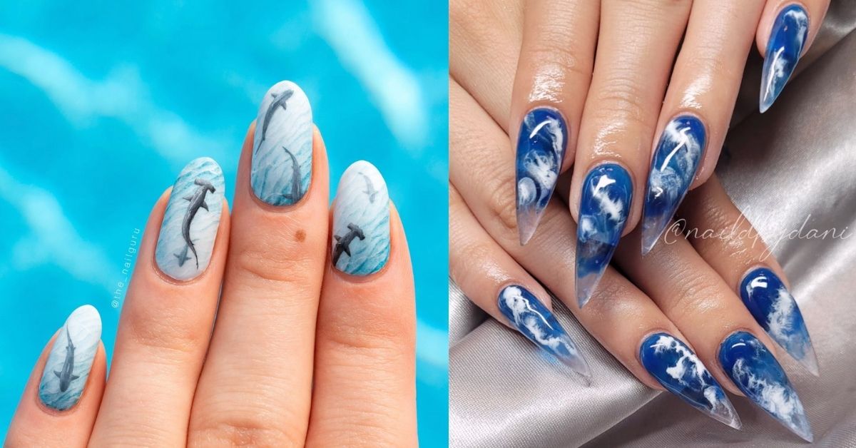 1. Ocean-themed nail art decals - wide 7