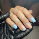 Summer Gel Nail Designs - simple blue