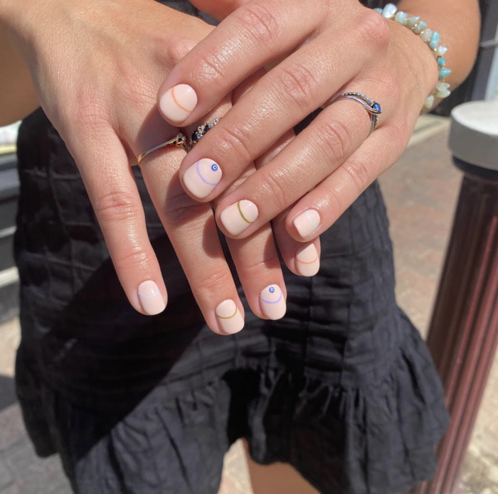 Summer Gel Nail Designs - evil eye minimalist