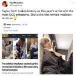 Taylor Swift Private Jet Tweets Memes - first female artist