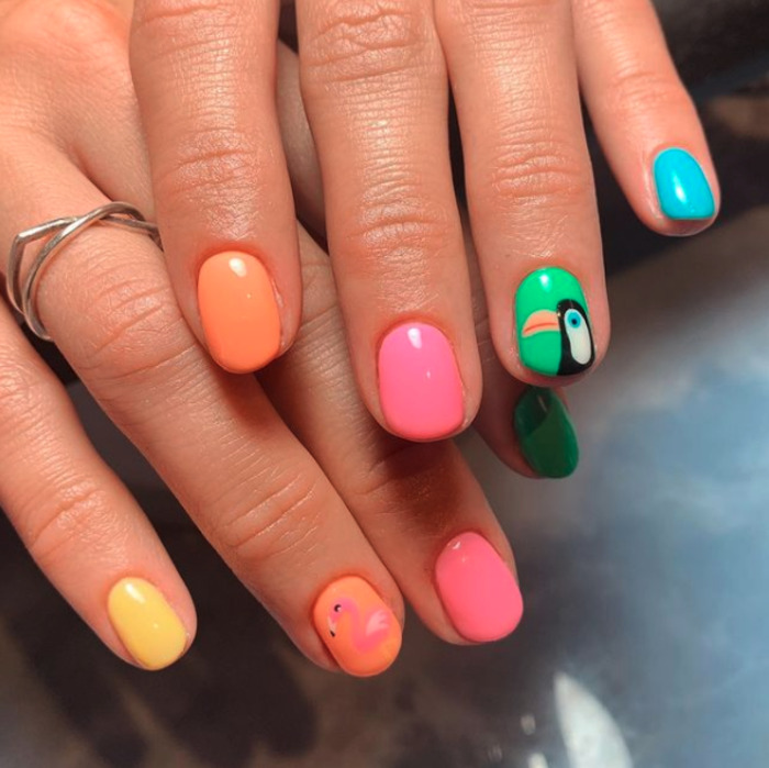 Tropical Nail Designs - exotic animals