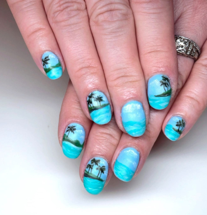 Tropical Nail Designs - ocean scene