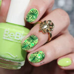 Tropical Nail Designs - leafy pattern