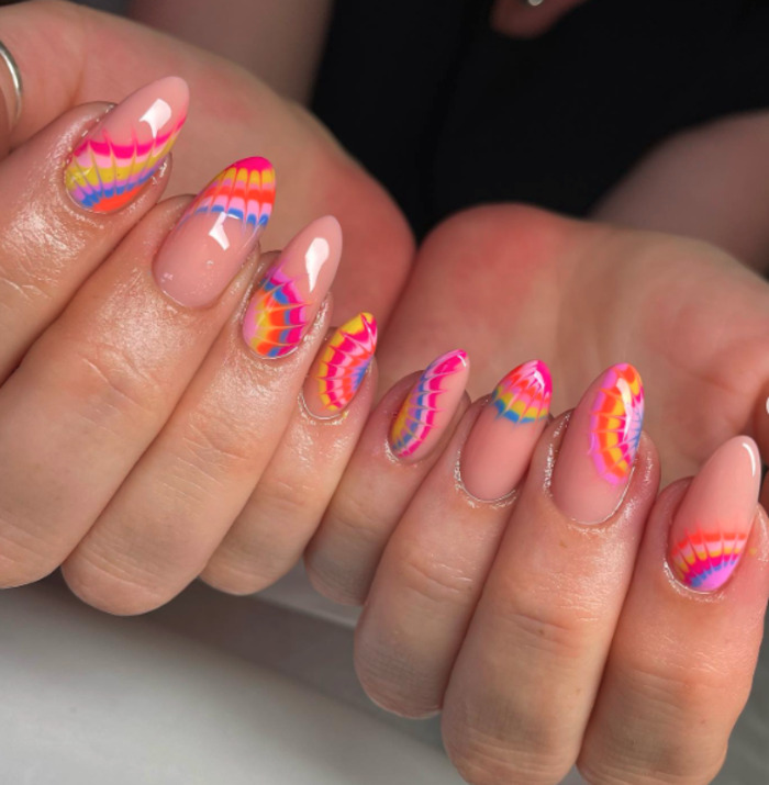 Tropical Nail Designs - tie dye