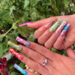 Tropical Nail Designs - colorful Hawaiian