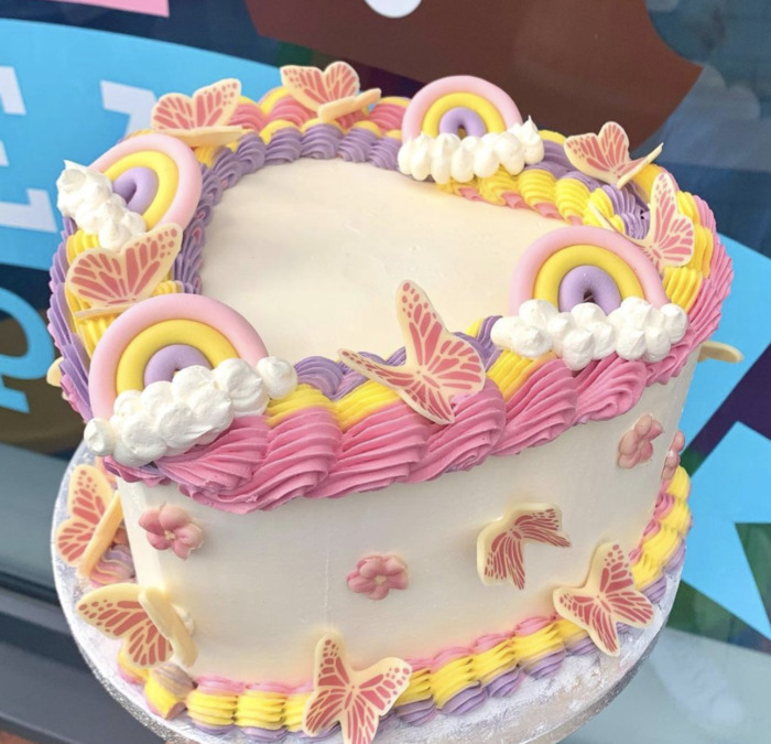 Vintage Cakes - rainbow butterfly