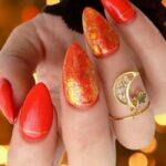 Autumn Fall Nails - Orange and Gold Nails 
