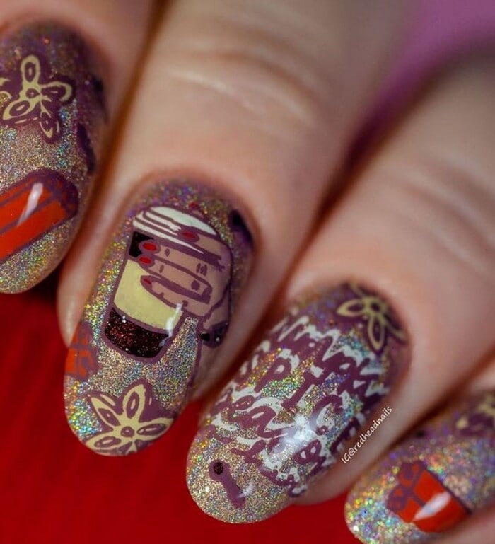 Autumn Fall Nails - Pumpkin Spice Latte Nails