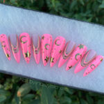 Barbiecore Nails - hot pink moon and stars