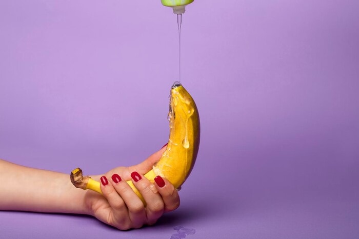 Best Butt Plugs - banana with lubricant