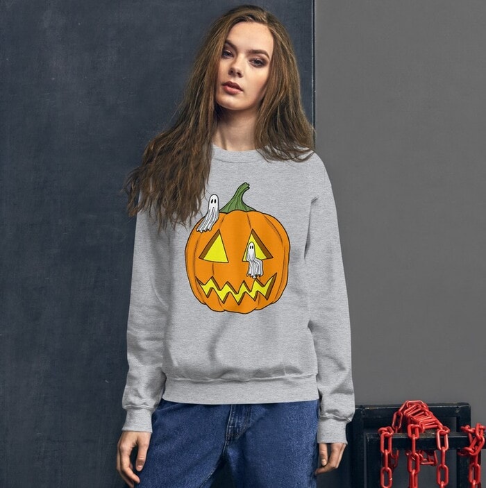 felwors Halloween Cardigan for Women Womens Long Sleeve Open Front Funny Cute Pumpkin Ghost Lightweight Coat Plus Size 