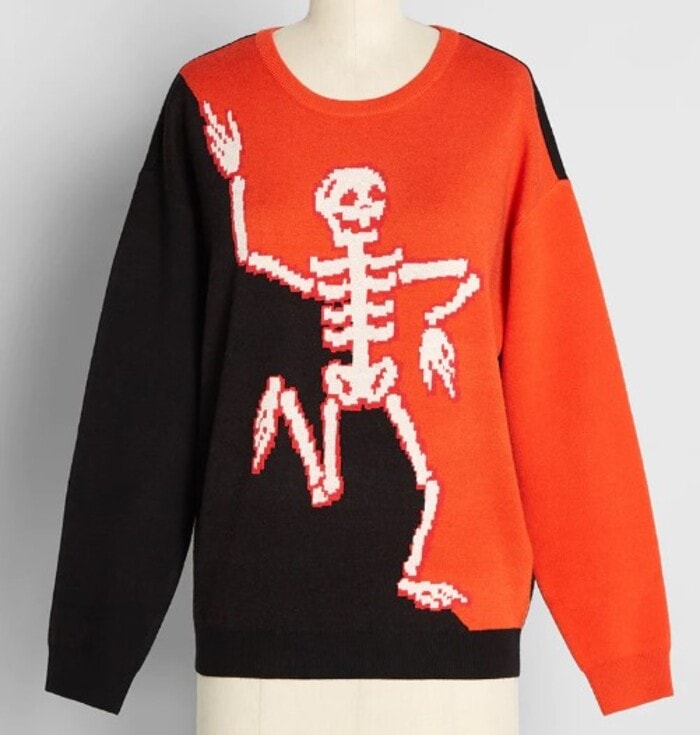 Best Halloween Sweaters - Running Skeleton