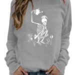 Best Halloween Sweaters - Watering Skeleton