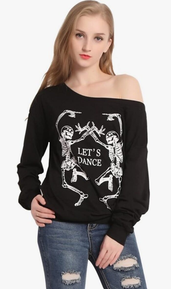 Best Halloween Sweaters - Lets Dance Skeletons