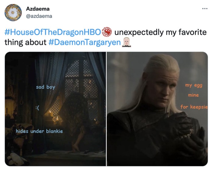 Daemon Targaryen Tweets Memes - hides under blanket