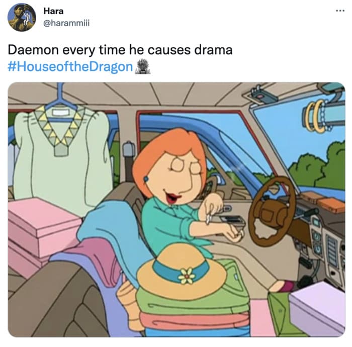 Daemon Targaryen Tweets Memes - family guy lois laughing