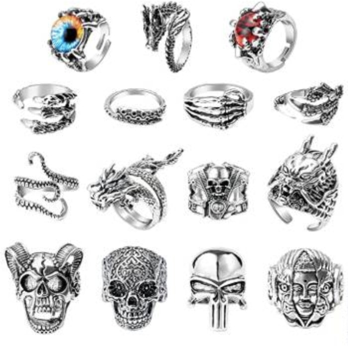 Eddie Munson Halloween Costume - Silver Rings