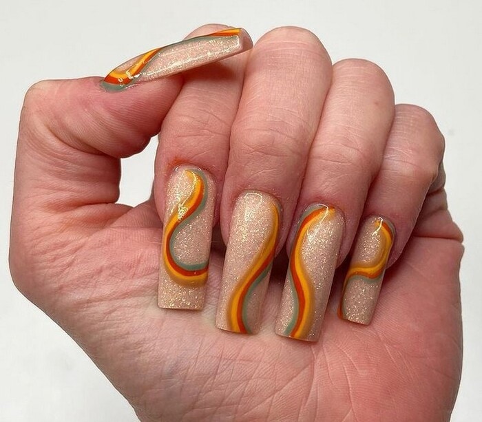 Fall Nail Art - Retro Fall Nail Art