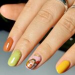 Fall Nail Art - Hedgehog Accent Nail
