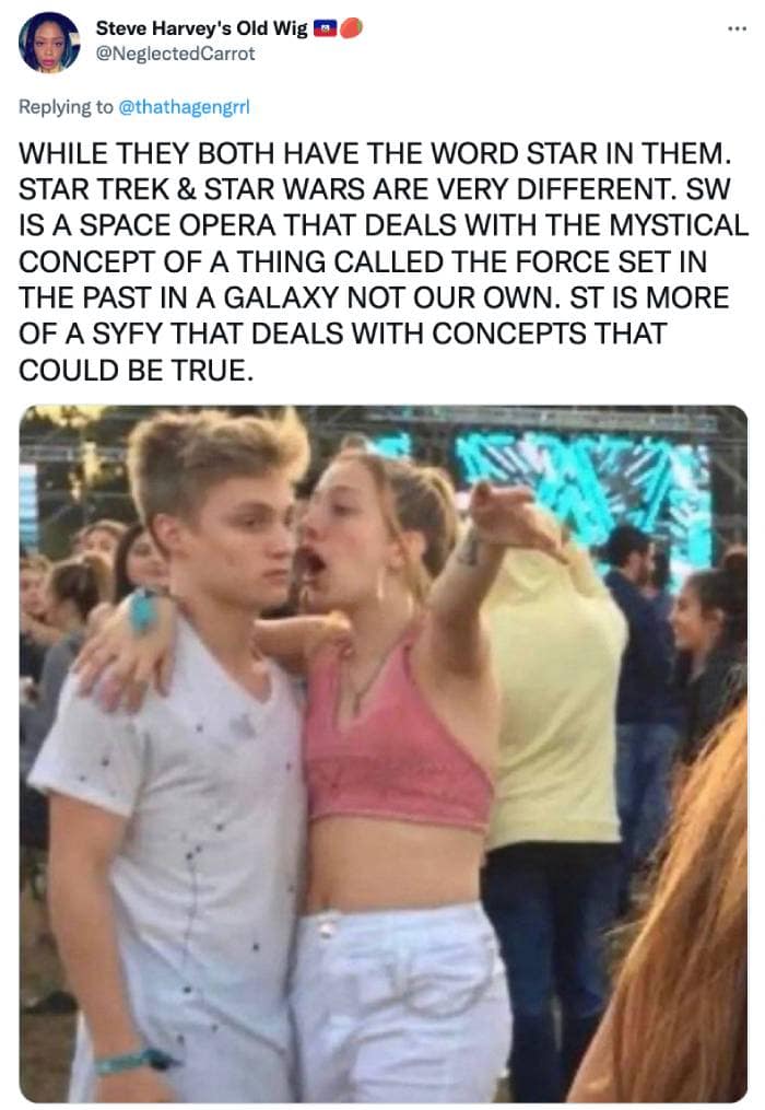 Girl Explaining Memes - star wars star trek