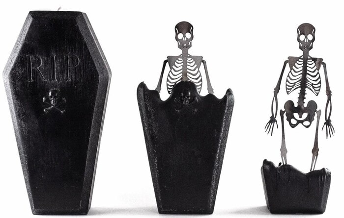 Halloween Candles - Coffin Skeleton Candle
