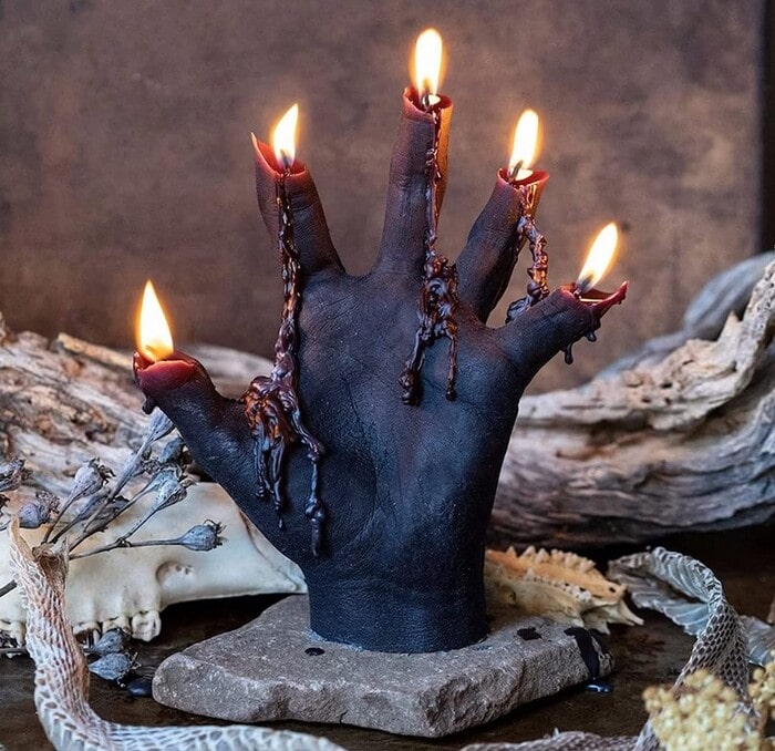 Halloween Candles - Bleeding Hand Candle