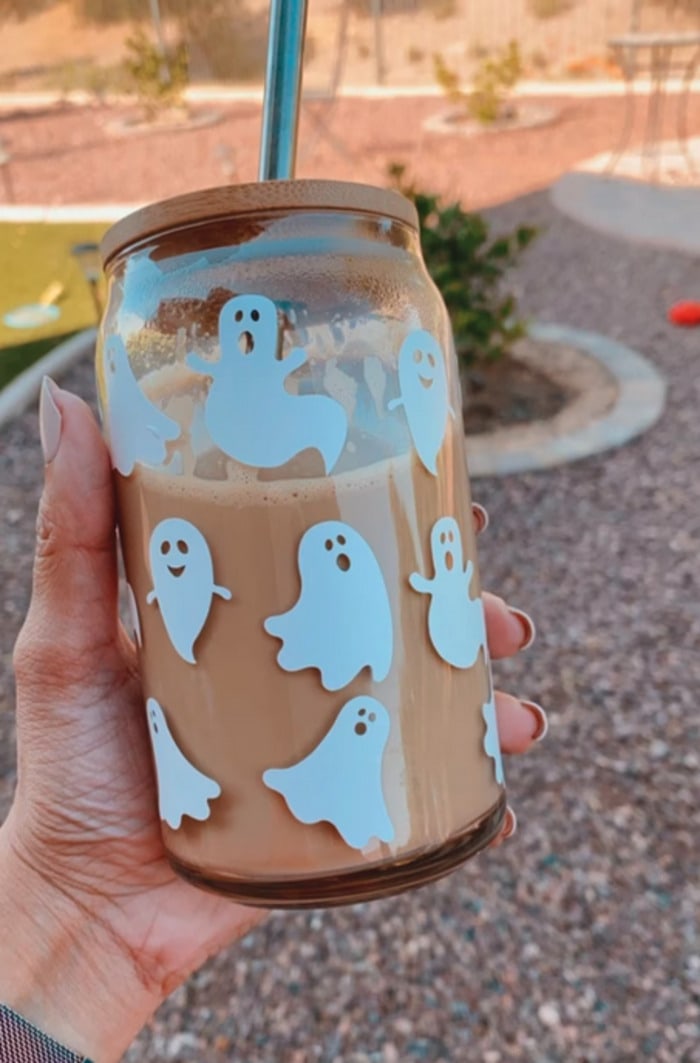 Halloween Coffee Mugs - ghost iced coffee tumbler