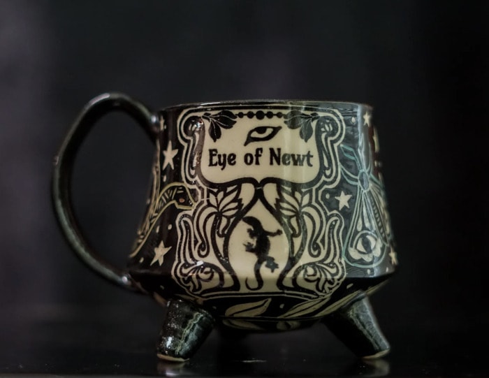 Halloween Coffee Mugs - Cauldron Eye of Newt