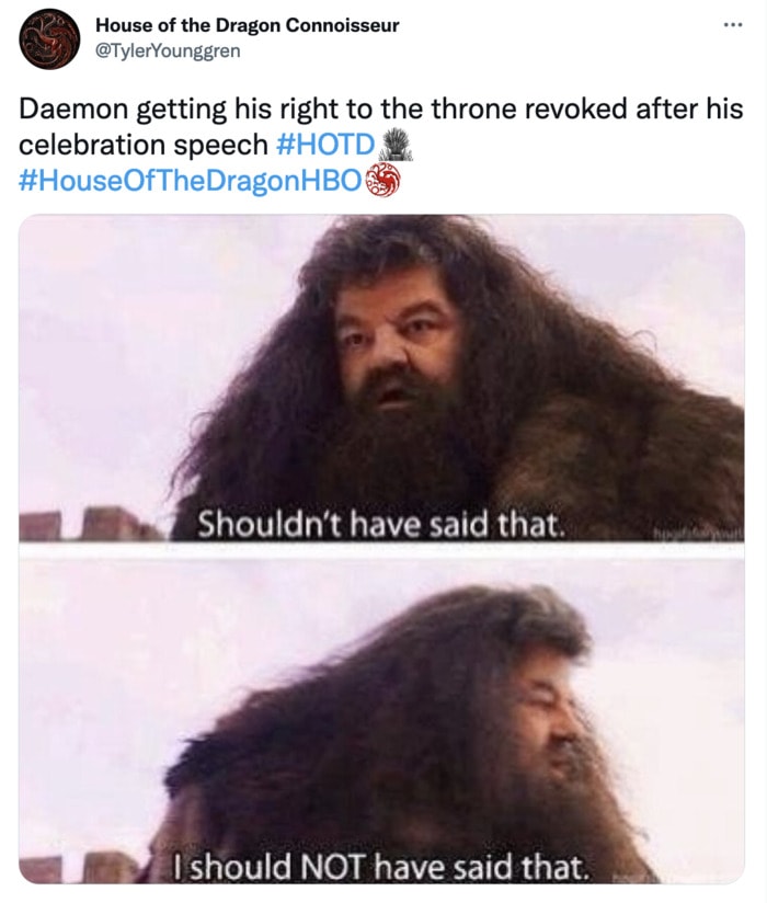 House of the Dragon Memes Premiere - Daemon hagrid heir for a day