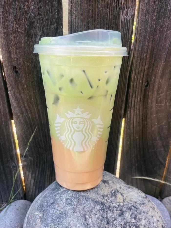 Starbucks Cold Drinks - Vanilla Toffee Nut Iced Latte with Vanilla Matcha Sweet Cream Foam (Venti)