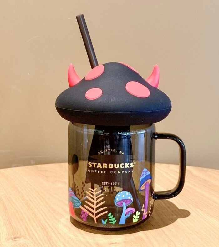 Starbucks Halloween Cups China - Black Mushroom Glass Cup with Tea Infuser