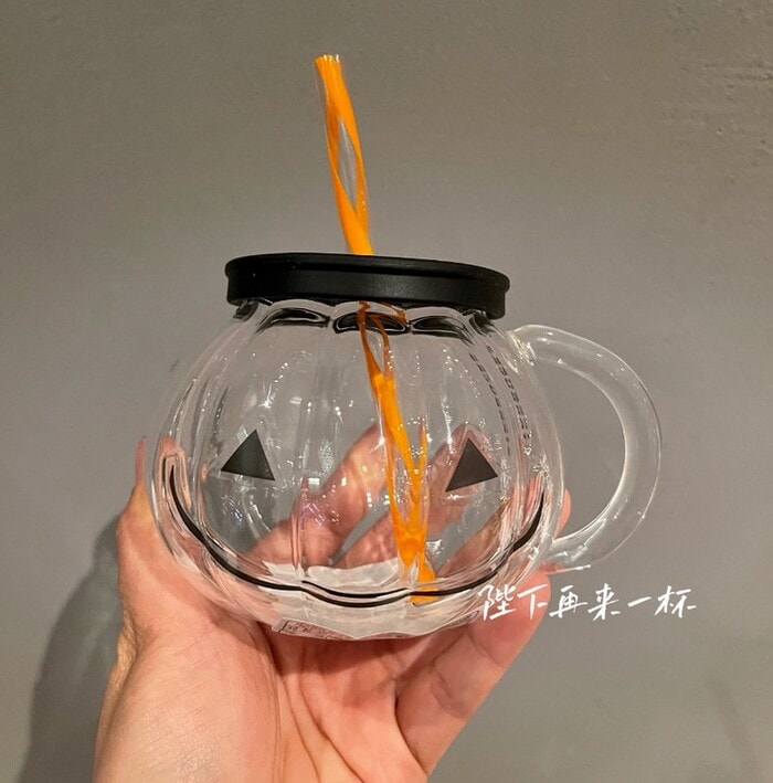 Starbucks Halloween Cups China - Transparent Glass Straw Cup Pumpkin Tumbler